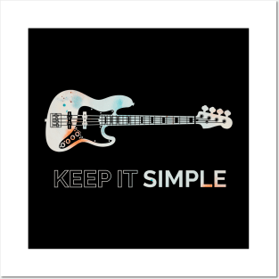 Keep It Simple J-Style Bass Guitar Texture Posters and Art